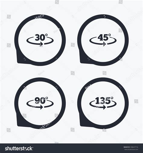 Angle 30135 Degrees Icons Geometry Math Vetor Stock Livre De Direitos 358647716 Shutterstock