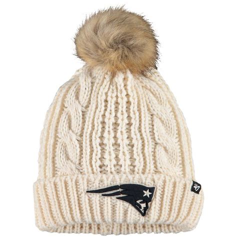 Womens New England Patriots 47 Cream Meeko Cuffed Knit Hat Knitted