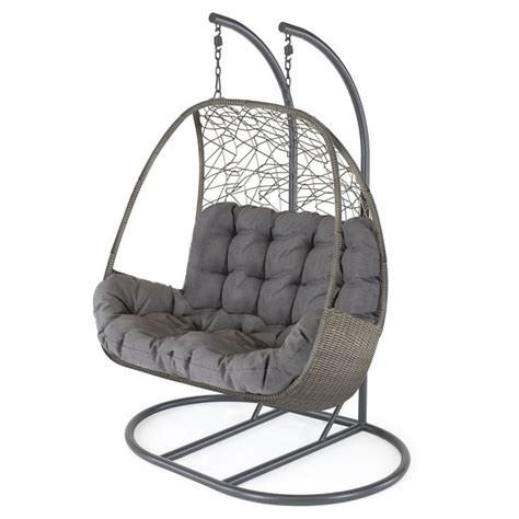 Kettler Palma Rattan Double Hanging Cocoon Chair With Cushion Hanging