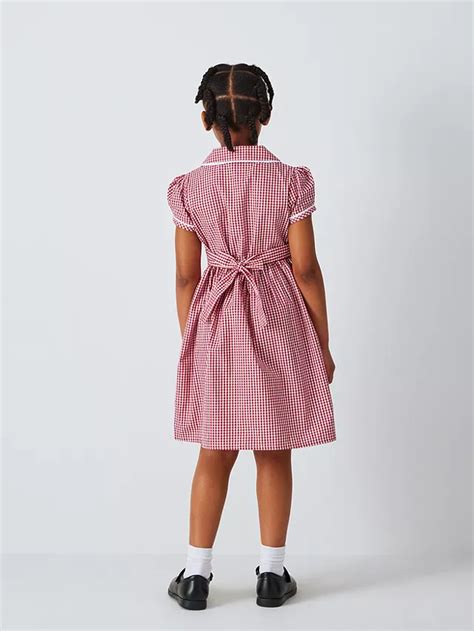 John Lewis Gingham Cotton School Summer Dress Red At John Lewis And Partners