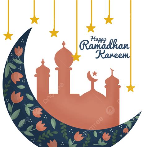 Ramadhan Kareem White Transparent Ramadhan Kareem With Flowers Moon