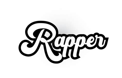 Black And White Rapper Hand Written Word Text For Typography Logo Icon