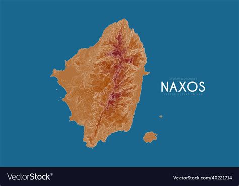 Topographic Map Of Naxos Greece Detailed Vector Image