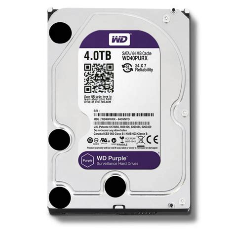 Western Digital Purple Hdd Desktop Storage 4tb Surveillance 5400rpm