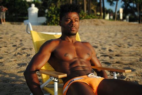 Blacks Males Models By Antoni Azocar Black Male Models Striped Bikini