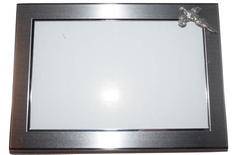 Pheasant Picture Frame Silver Brushed Chrome Frame With A