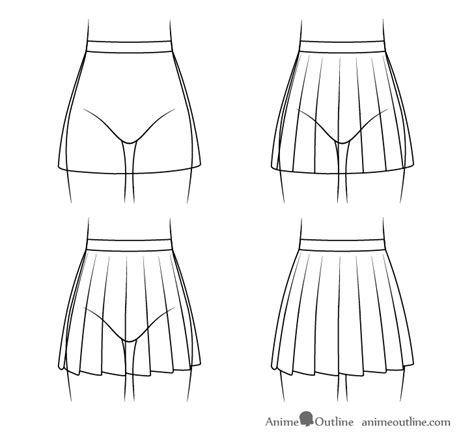How To Draw Anime Skirts Step By Step Animeoutline Fashion Drawing