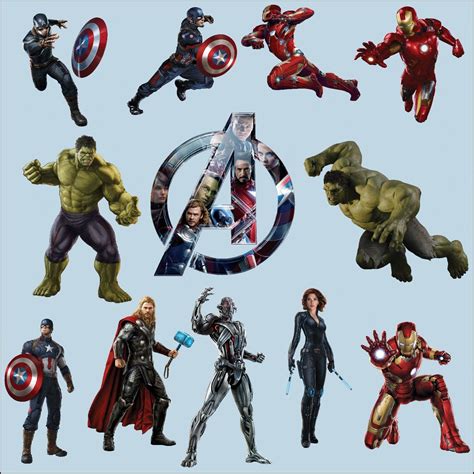 Small Avengers Colour Cut Vinyl Wall Art Sticker Buy Indvidually Or