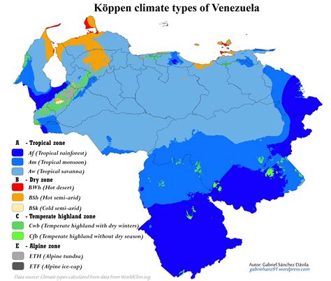 Venezuela Climático Mapa Mapa De Venezuela Climático América Del Sur