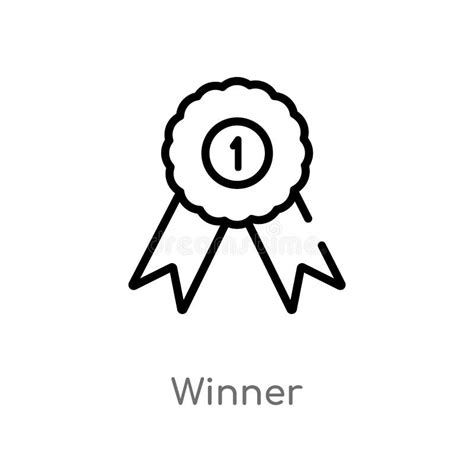 Outline Winner Vector Icon Isolated Black Simple Line Element