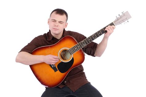 Man Play Guitar Stock Photo Image Of Isolated Cool 33004364