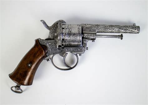 Lot Liège Richly Engraved Pinfire Revolver