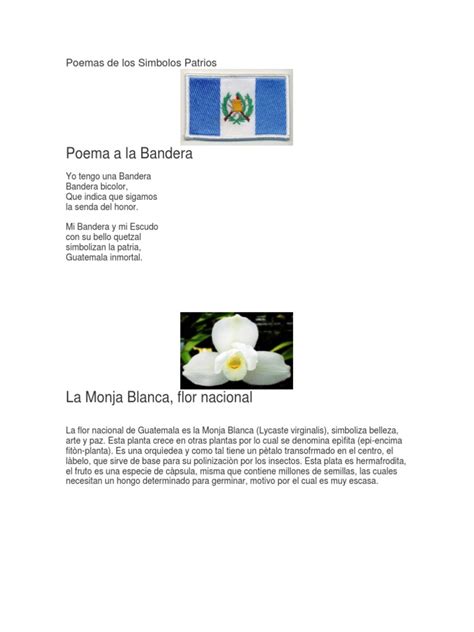 Poemas De Los Simbolos Patrios De Guatemala Cortos Kulturaupice Aria