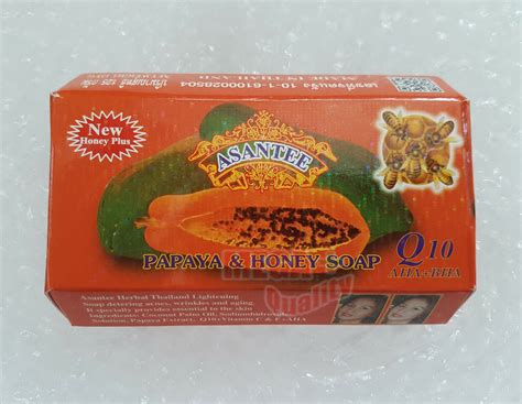 Asantee Thai Herbal Papaya Honey Soap With Q10 Aha Bha Skin Bright 125g 8855753000034 Ebay