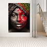 Cuadro étnico de figura de mujer africana en rojo|Cuadros Splash