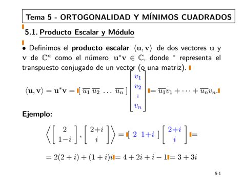 5 Teoría Álgebra Lineal 21 22 Tema 5 ORTOGONALIDAD Y M INIMOS