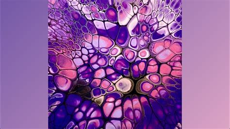 818 Awesome Purple Bloom Technique Acrylic Paint Pouring Fluid Art