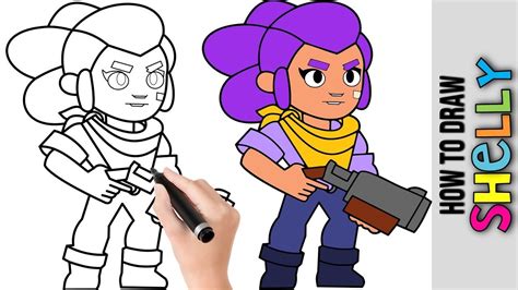 How To Draw Shelly From Brawl Stars ★ Cute Easy Drawings Tutorial For