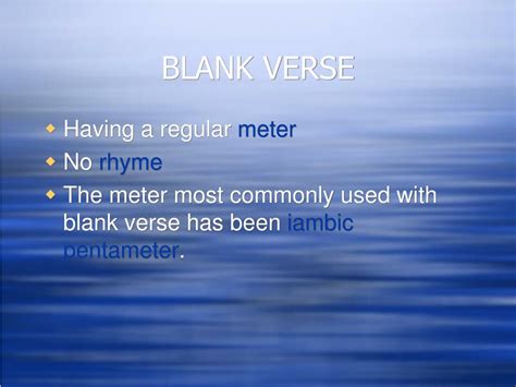 Ppt Blank Verse Free Verse And Lyrical Poems Powerpoint Presentation