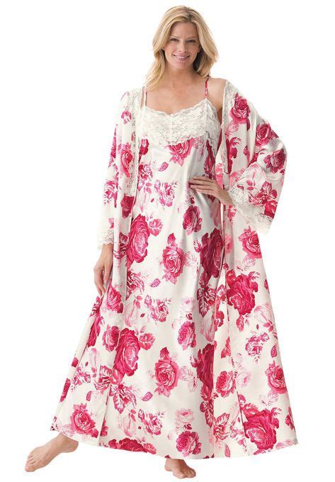 The Luxe Satin Long Peignoir Set Nightgowns For Women Peignoir Sets