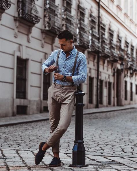 Summer Business Casual Inspiration Khaki Trousers Blue Button Up
