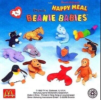 1998 McDonalds Ty Beanie Babies Complete Set 1 12 New In Bags EBay