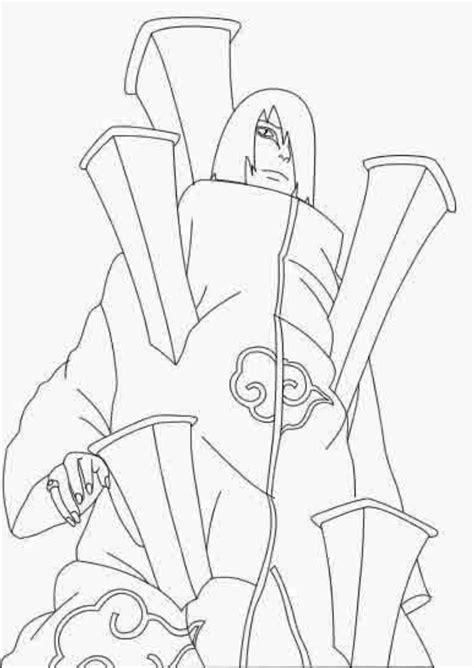 Naruto Coloring Pages Akatsuki Complete Artbook Naruto Line By