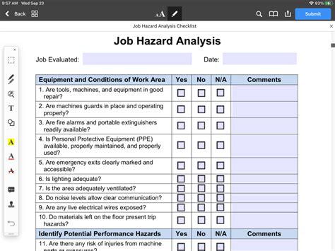 Job Safety Analysis Template Fillable Printable Pdf Forms