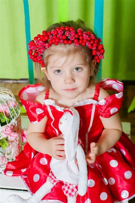 Beautiful Little Girl In A Red Dress Stock Image Image Of Child