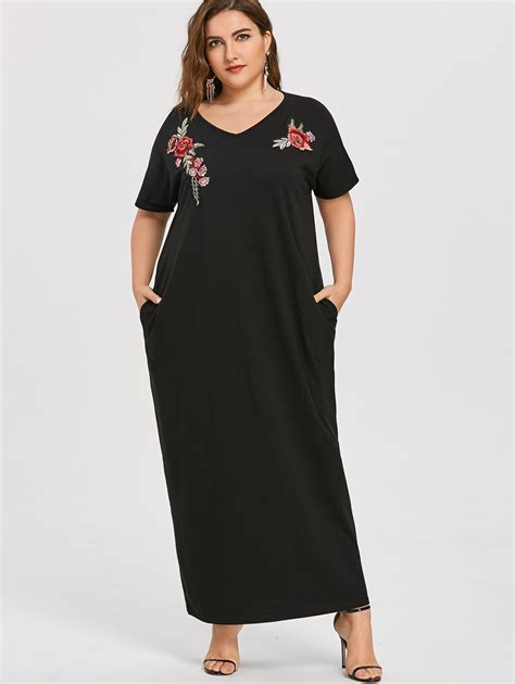 Aliexpress Com Buy Wipalo Plus Size Xl Embroidered Long Tee Dress