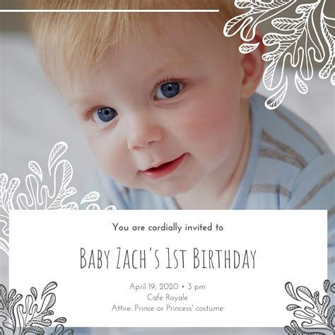 Free Printable Customizable 1st Birthday Invitation Templates Canva