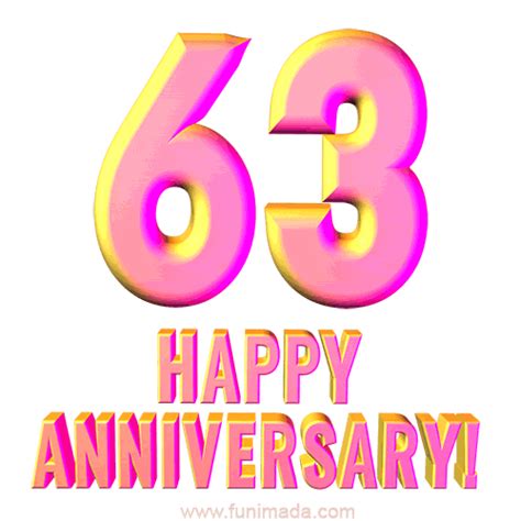 Happy 63rd Anniversary 3d Text Animated  — Download On