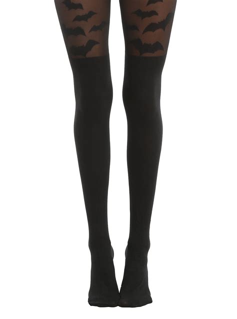 We Are Just Batty About These Faux Thigh High Tights These Sheer Black Tights Thigh High