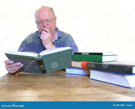 A Man Reading Books Stock Photo Image Of Research Library 2007388