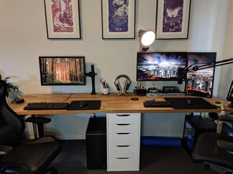 Finally Got A New Desk This Is Our Living Room Setup Rbattlestations
