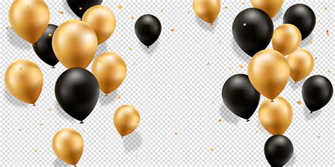 Gold And Black Balloons Stock Illustration Download Image Now