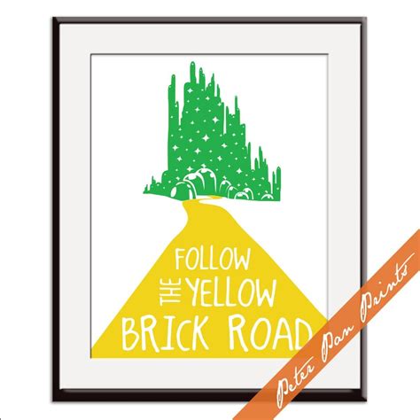 Follow The Yellow Brick Road Emerald City Unframed Art Etsy
