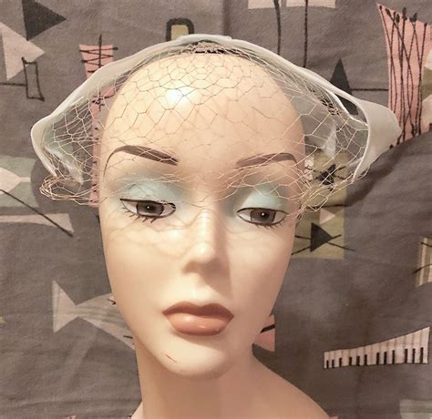 Vintage 1950s 1960s Bird Cage Veil Net Hat Light Blue And Etsy Canada