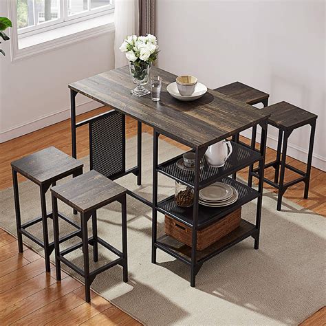 3.4 out of 5 stars with 8 reviews. O&K FURNITURE 5-Piece Dining Room Table Set, Bar Pub Table Set, Industrial Style Counter Height ...