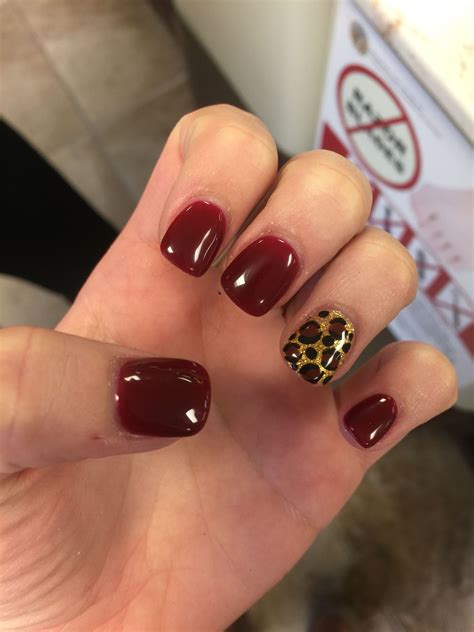 Pinterest is a great source for nail art and one product that is hot are adhesive nail polish strips with funky designs and bold colors. Maroon & cheetah accent nail.. Perfect for fall! | Maroon ...