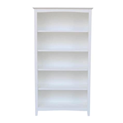 International Concepts White Wood 5 Shelf Bookcase In The Bookcases