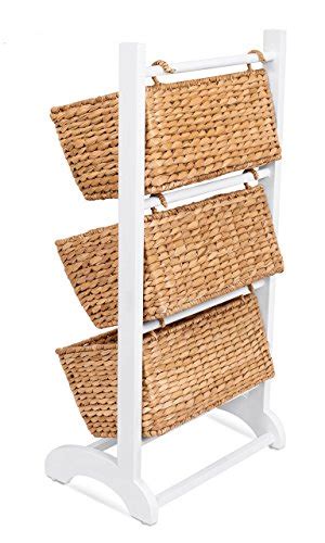 birdrock home 3 tier abaca storage cubby natural 3 baskets made of durable seagrass fiber