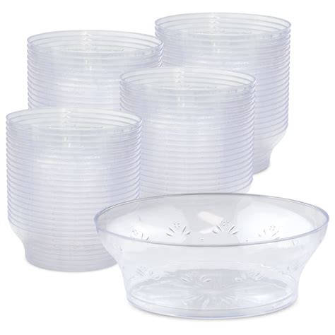 Pack Clear Plastic Bowls Oz Hard Plastic Ice Cream Cups Disposable Soup Bowl Small