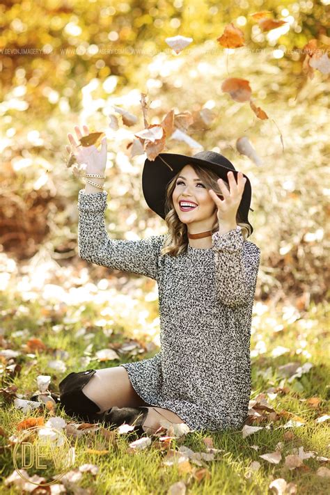 Senior Picture Portrait Ideas Backlit Outdoor Fall Leaves