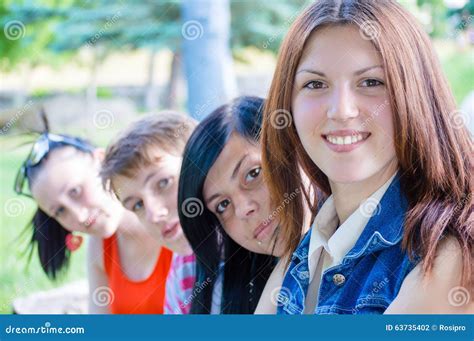 Four Teenage Friends Stock Photo Image Of Portrait Faces 63735402