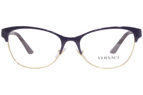 versace 1233 q 1418 eyeglasses women s violet gold full rim cat eye 53 17 140
