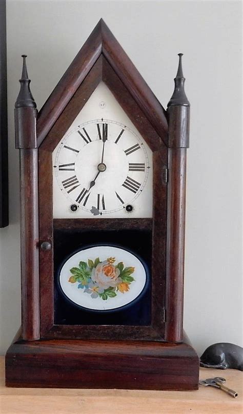 Wooden Antique Seth Thomas Eight Day Mantle Clock With Key Working