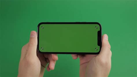 Horizontal Smartphone On Green Screen Stock Video