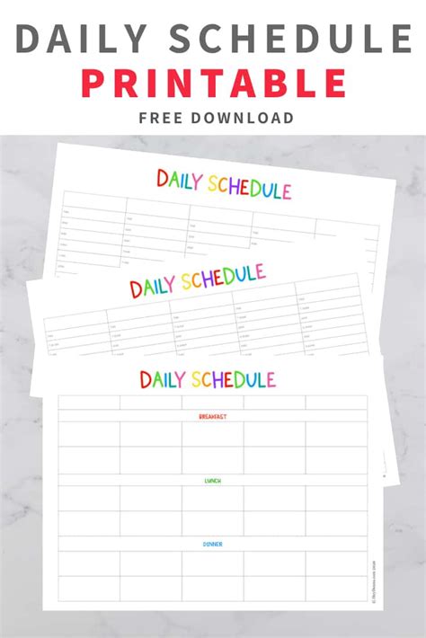 Create A Daily Schedule Template Yarespiritual