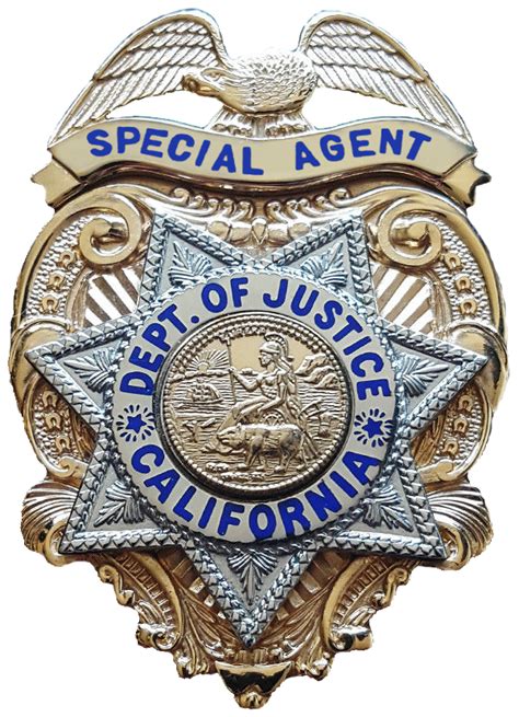 Us State Of California Department Of Justice Special Agent Badge